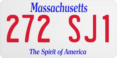MA license plate 272SJ1