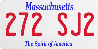 MA license plate 272SJ2