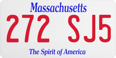 MA license plate 272SJ5