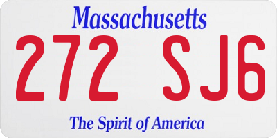 MA license plate 272SJ6