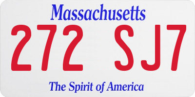 MA license plate 272SJ7