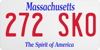 MA license plate 272SK0