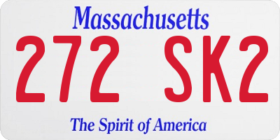 MA license plate 272SK2