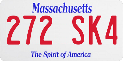 MA license plate 272SK4