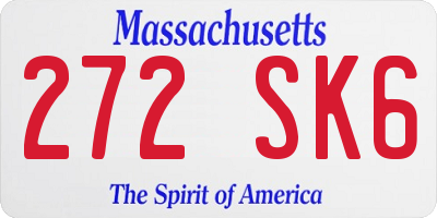 MA license plate 272SK6