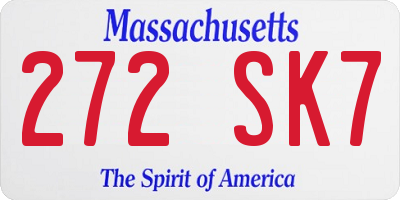 MA license plate 272SK7