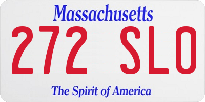 MA license plate 272SL0