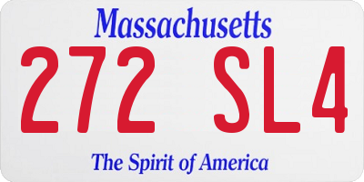 MA license plate 272SL4