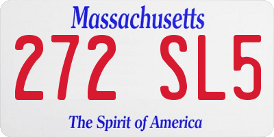 MA license plate 272SL5