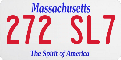 MA license plate 272SL7