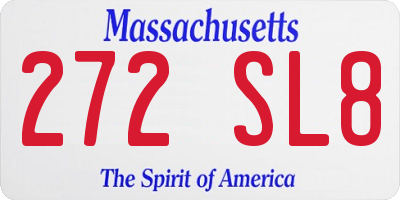 MA license plate 272SL8