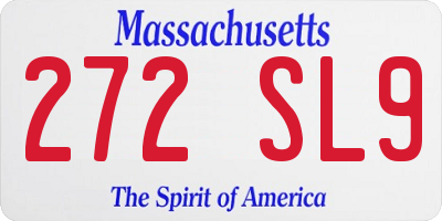 MA license plate 272SL9