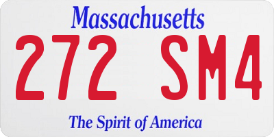 MA license plate 272SM4