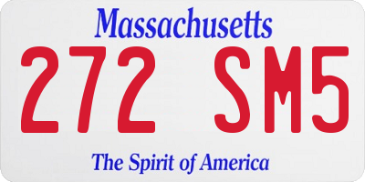MA license plate 272SM5