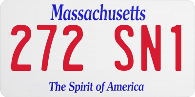 MA license plate 272SN1
