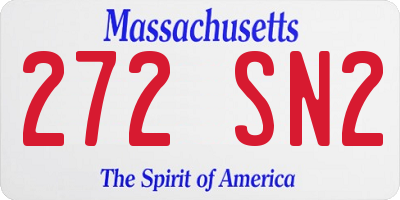 MA license plate 272SN2