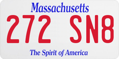 MA license plate 272SN8