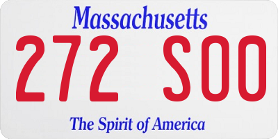 MA license plate 272SO0