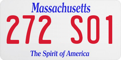 MA license plate 272SO1