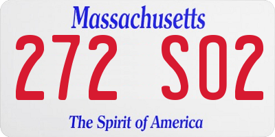MA license plate 272SO2