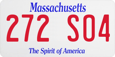 MA license plate 272SO4