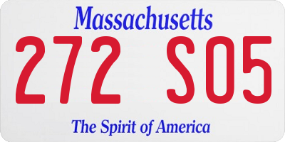 MA license plate 272SO5
