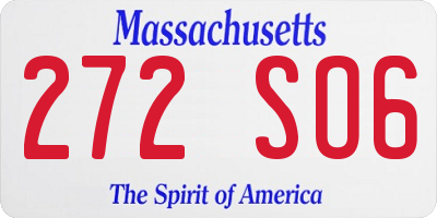 MA license plate 272SO6