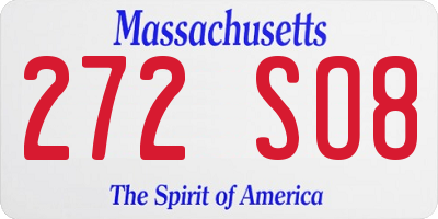 MA license plate 272SO8