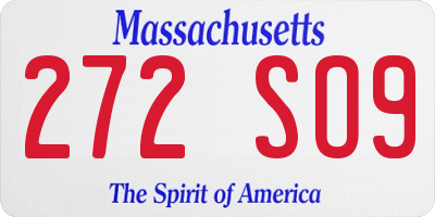 MA license plate 272SO9