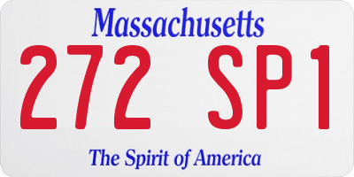 MA license plate 272SP1