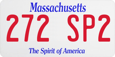 MA license plate 272SP2