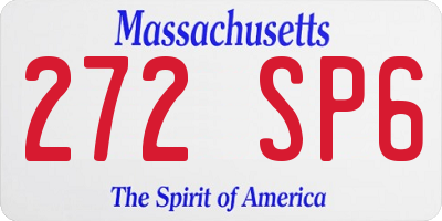 MA license plate 272SP6