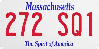 MA license plate 272SQ1