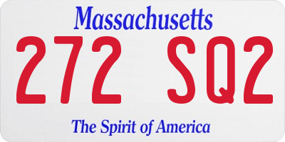 MA license plate 272SQ2