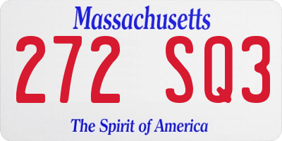 MA license plate 272SQ3