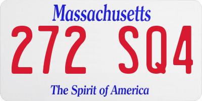 MA license plate 272SQ4
