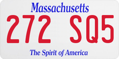 MA license plate 272SQ5