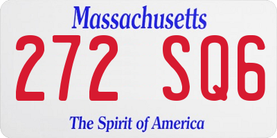 MA license plate 272SQ6