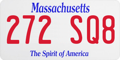 MA license plate 272SQ8
