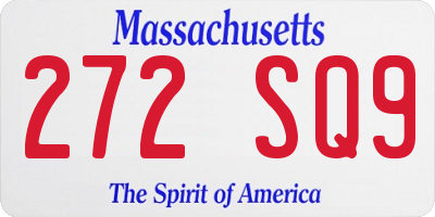 MA license plate 272SQ9