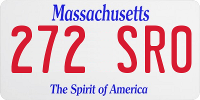 MA license plate 272SR0