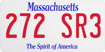 MA license plate 272SR3