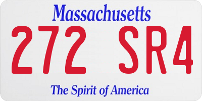 MA license plate 272SR4
