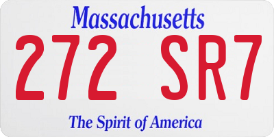 MA license plate 272SR7