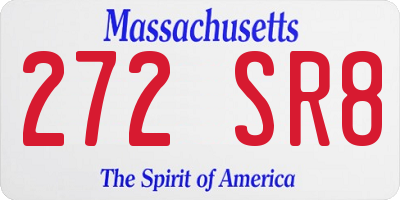 MA license plate 272SR8