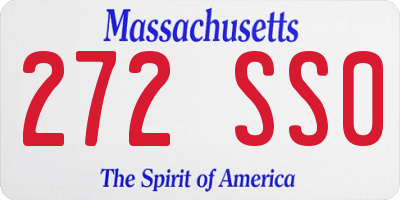 MA license plate 272SS0