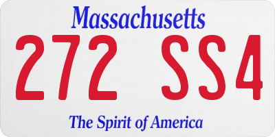 MA license plate 272SS4