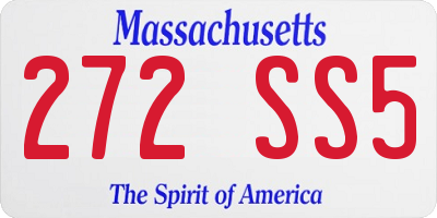 MA license plate 272SS5