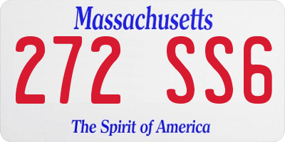 MA license plate 272SS6