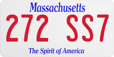 MA license plate 272SS7